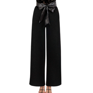 Palazzo Pant in Black Luxe Velvet