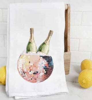 TEA TOWEL - DISCO BALL CHAMPAGNE