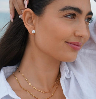ELLIE VAIL ARIANA LARGE STUD EARRINGS, GOLD