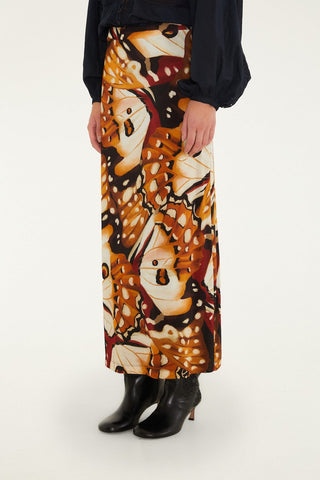 Borbofly Multicolor Jersey Midi Skirt