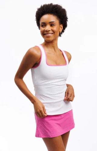 KAY TANK (12063) WHITE W/BRIGHT PINK