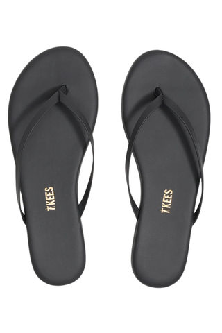 Solid Flip Flops in Washed Black