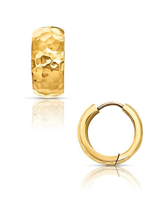 ELLIE VAIL BRENNAN HAMMERED HUGGIE HOOP EARRING, GOLD