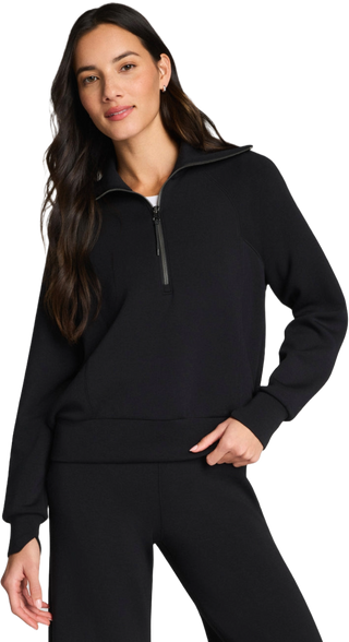 Spanx Half Zip in Very Black