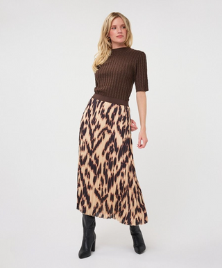 Esqualo Soft Embrace Pleated Skirt, Print