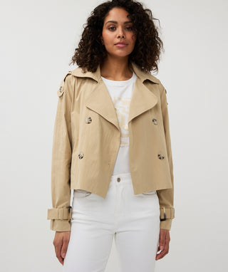 ESQUALO COAT SHORT TRENCHCOAT DARK SAND