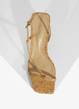 SCHUTZ HELOISE MID BLOCK HEEL NATURAL