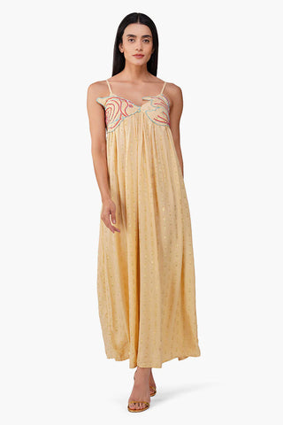 Embellished Ariel Flared Maxi Dress in Desert