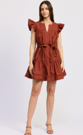 EN SAISON EMMA MINI DRESS BRICK
