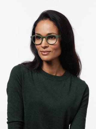 #C Reading Glasses in Kaki Green +1