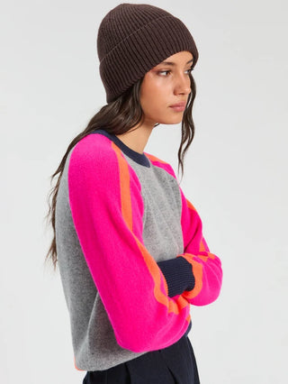 Vilagallo Gray Sweater with Pink Sleeves