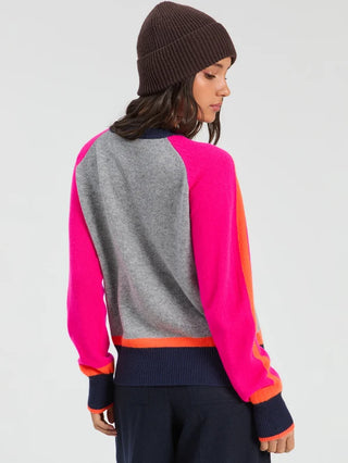 Vilagallo Gray Sweater with Pink Sleeves