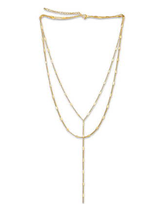 CAMILLA DAINTY LARIAT CHAIN NECKLACE