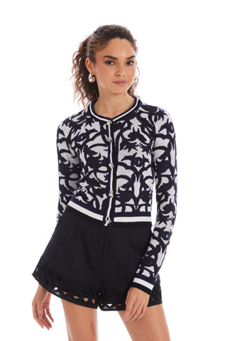 ALLISON NY AMAYA CARDIGAN DAMASK
