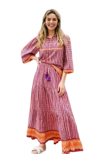 BRITON COURT SAVANNAH MAXI SKIRT PINK