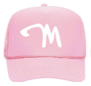 Light Pink Trucker Hat with White M Logo