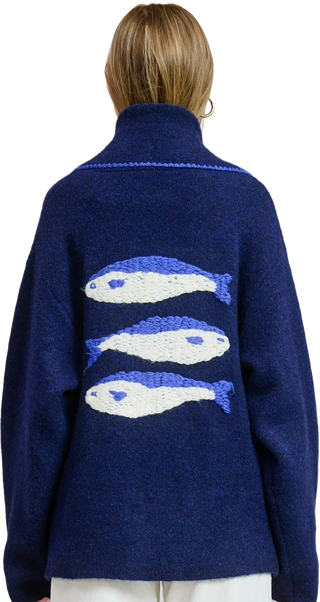 Nantucket Nautical Cradigan- Navy