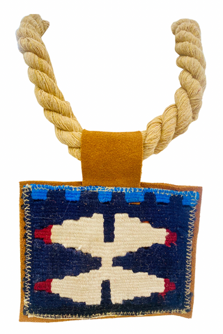 Rope Patch Pendant Necklace - Navy/Cream Patch