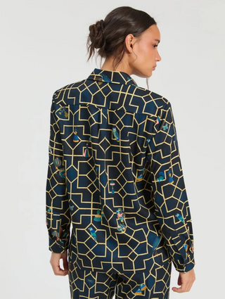Vilagallo Navy Mosaic Shirt