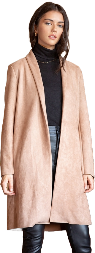 Suede Long Cardigan