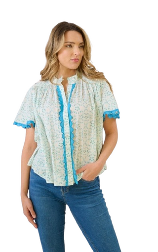 Brooks Ave Parham Blouse, Periwinkle