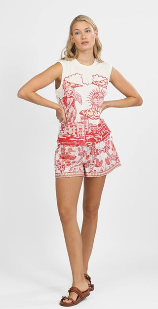 LAS SURENAS SLEEVELESS TEE ITALIAN COAST CHERRY