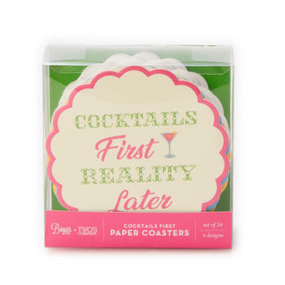 Cocktails First Set of 24 Heavyweight Paper Coasters