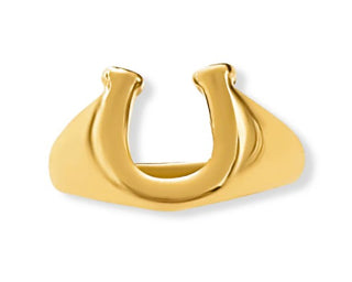 ELLIE VAIL CHANCE HORSESHOE RING, GOLD
