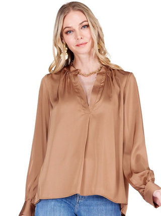 JOY JOY PLACKET V-NECK TOP, COCO
