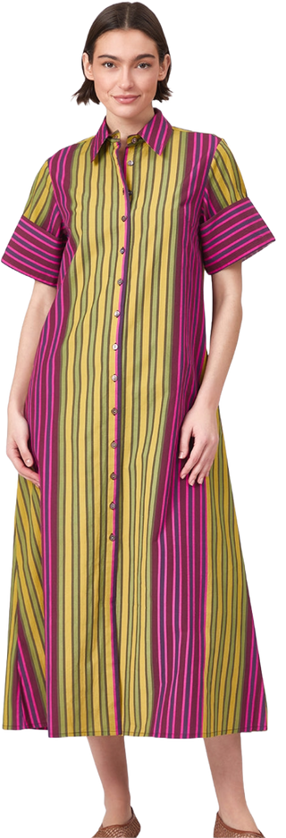 Gibbons Dress in Wildberry Stripes