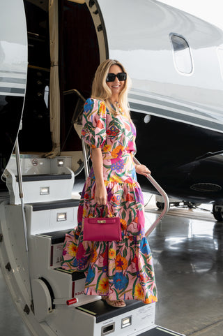 La Vida Riley The Brenn Skirt, Multi Fuchsia Floral