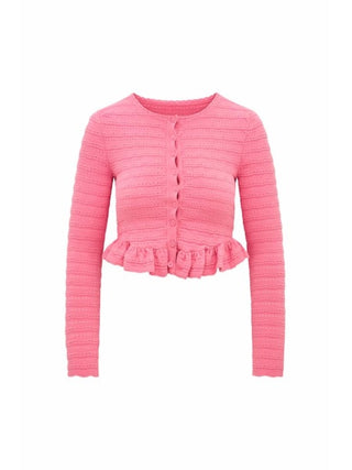 Love Shack Fancy Rogan Cardigan, Sunset Pink