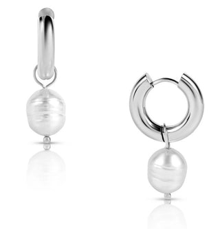MELROSE MINI HOOP PEARL EARRING
