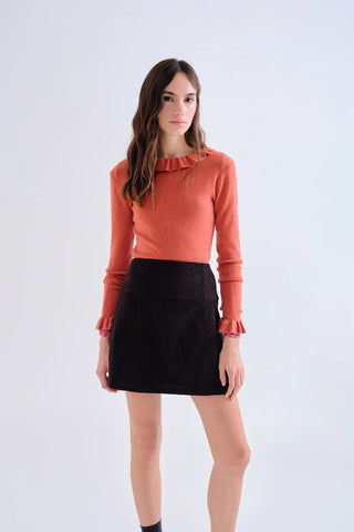 Compania Fantastica Ruffle Top, Rusty Terracotta