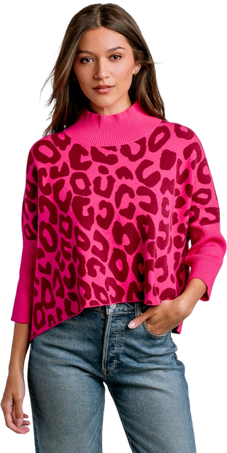Aja Bozoma Sweater in Super Pink Cheetah