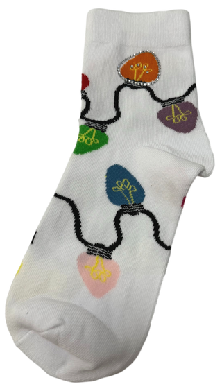 QUEEN OF SPARKLES WHITE MULTI CHRISTMAS LIGHT SOCK