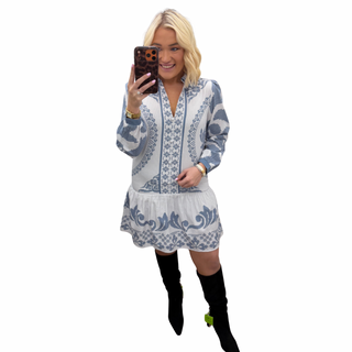 Mini Dress in White Fleur