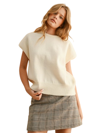 Miou Muse Loose Fit S/S Sweater Top