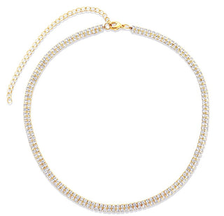 Ellie Vail Rosie Double Tennis Choker Necklace, Gold