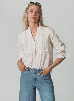 THE SHIRT ALEX SHIRT PINK LIME DITSY