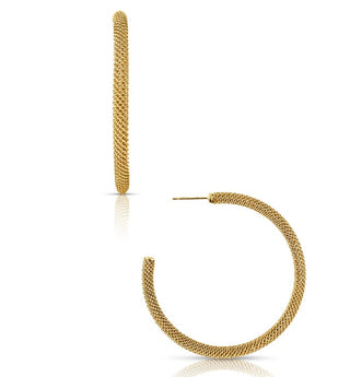 Ellie Vail Lou Large Mesh Hoop Earrings, Gold