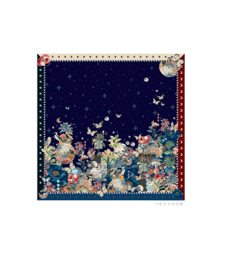Blue Floral Print Scarf