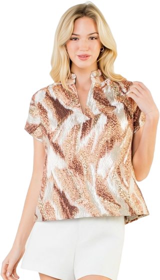 Rose Gold Metallic Holiday Top