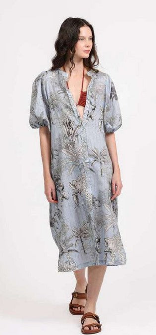 LAS SURENAS TUNIC TROPIQUE LIGHT BLUE