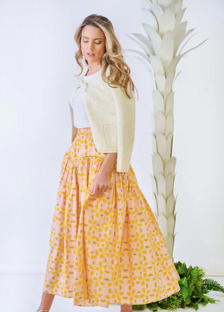 BROOKS AVE ARCHED SKIRT, ORANGE AZALEA