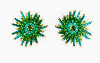 SUNBURST EARRINGS TEAL