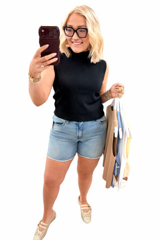 Betty Solid Top in Coastal Blue