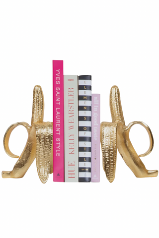 Gold Banana Bookend Set