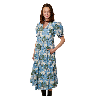 Montauk Dress in Little Blue Cheetahs