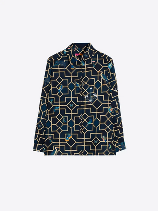 Vilagallo Navy Mosaic Shirt